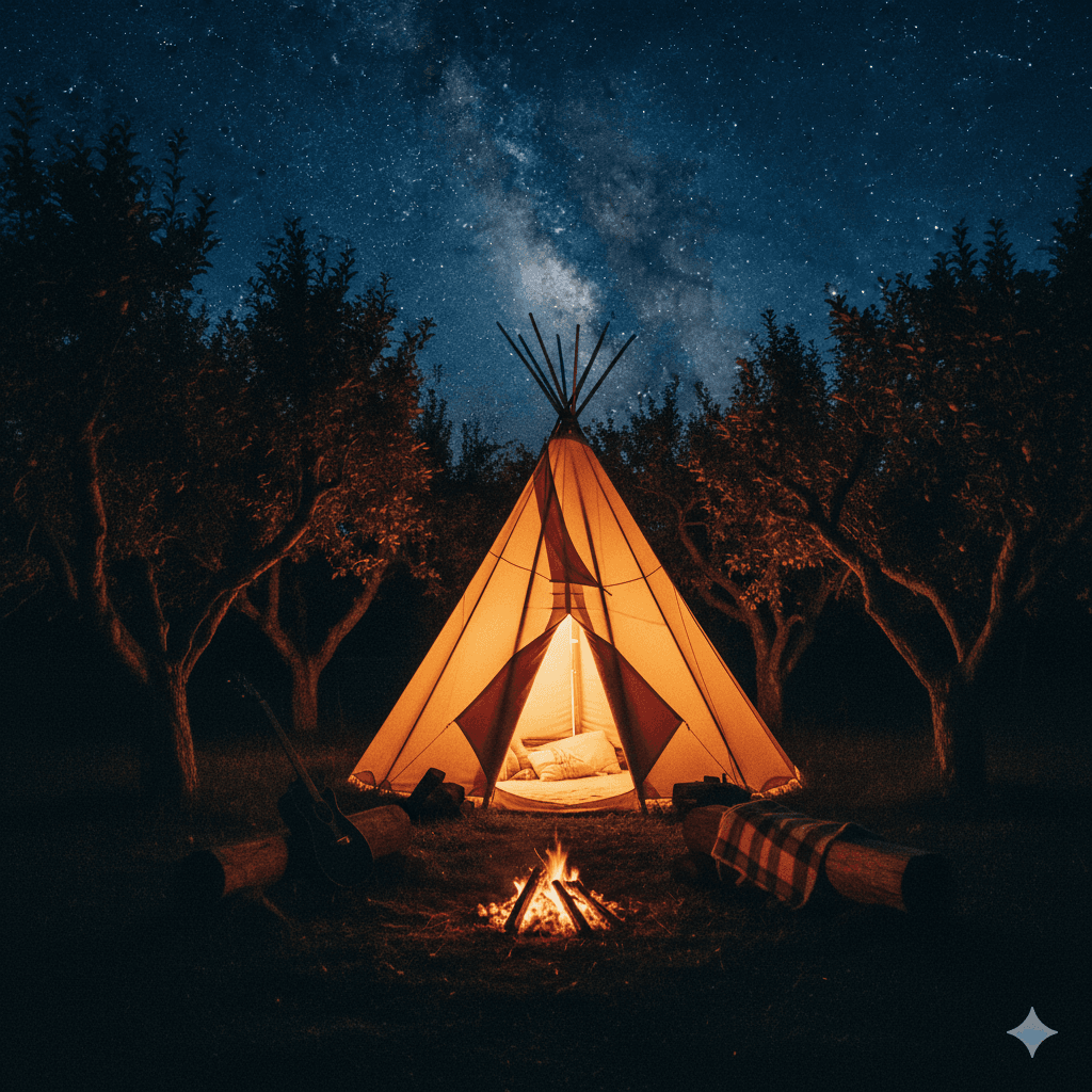 Teepee in the Orchard